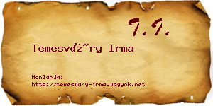 Temesváry Irma névjegykártya