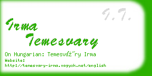 irma temesvary business card